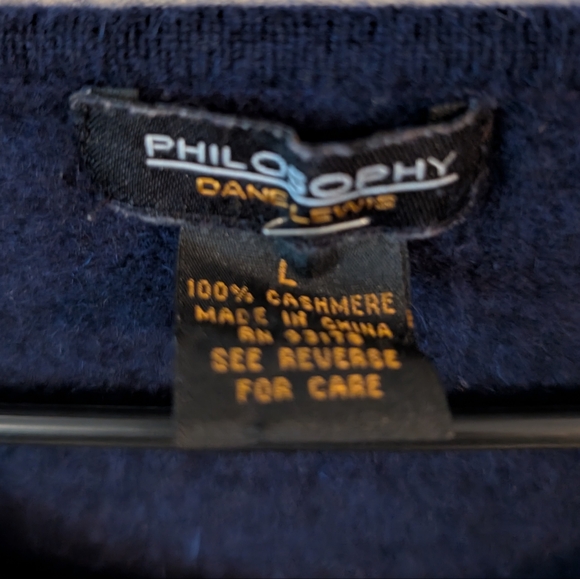Philosophy Dane Lewis Cashmere‎ Sweater Navy Blue - Picture 2 of 3